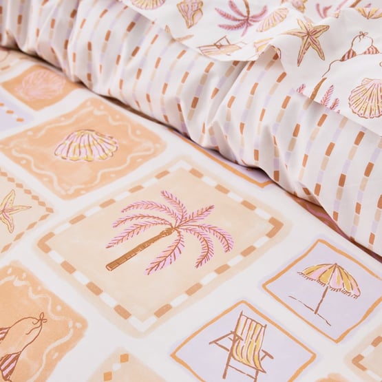 Sweet Dreams Beach Vibes Peach Quilt Cover Set + Separates