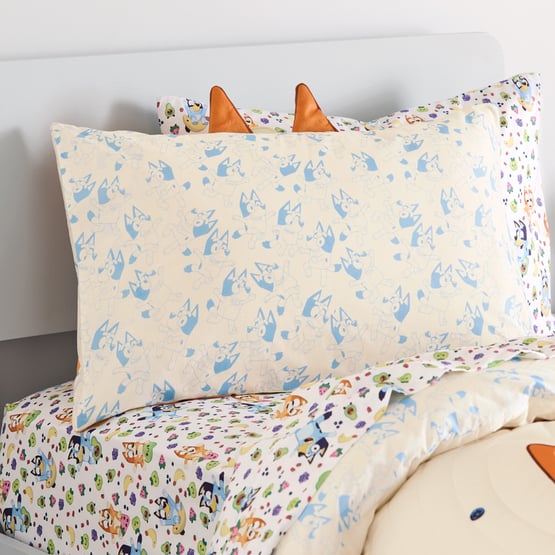 Bluey Play Time Bingo Organic Cotton Text Pillowcase