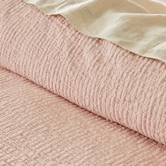 Aspen Dusty Pink Ruffle Quilt Cover Set + Separates