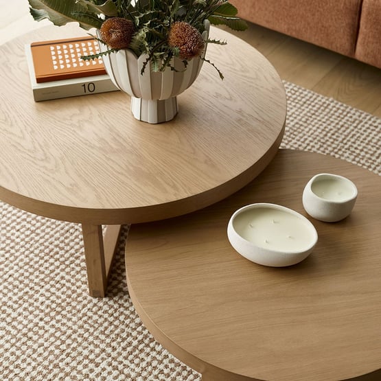 Mark Tuckey Oak Cross Base Coffee Table Collection