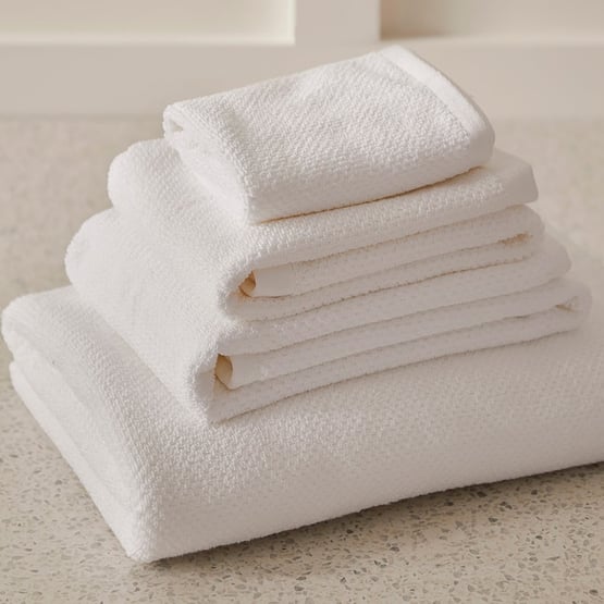Comfort Collection White Textured Towel Range